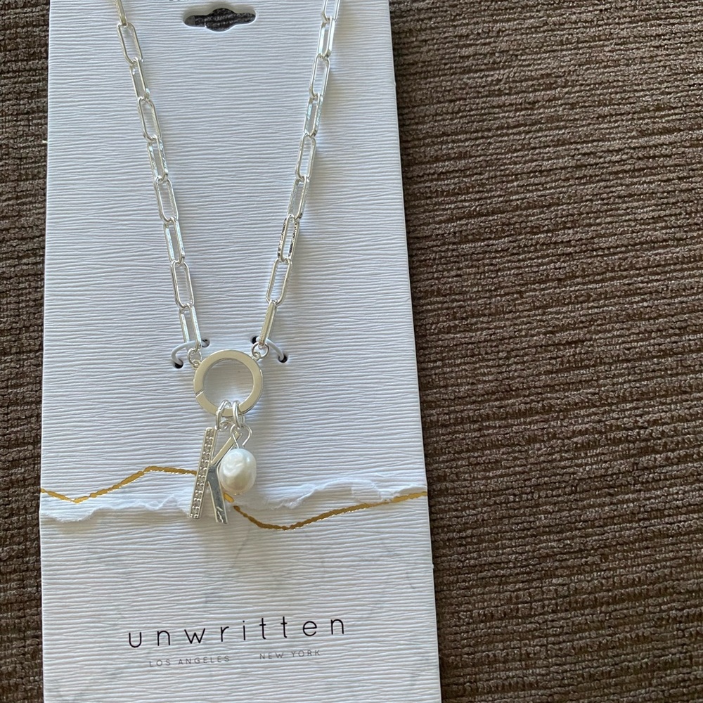 Silver initial necklace